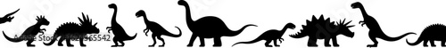 Dinosaur Silhouettes in Prehistoric Styles vector