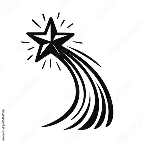 Stylized Shooting Star Symbol - Representing Success, Wishes, and Achievement