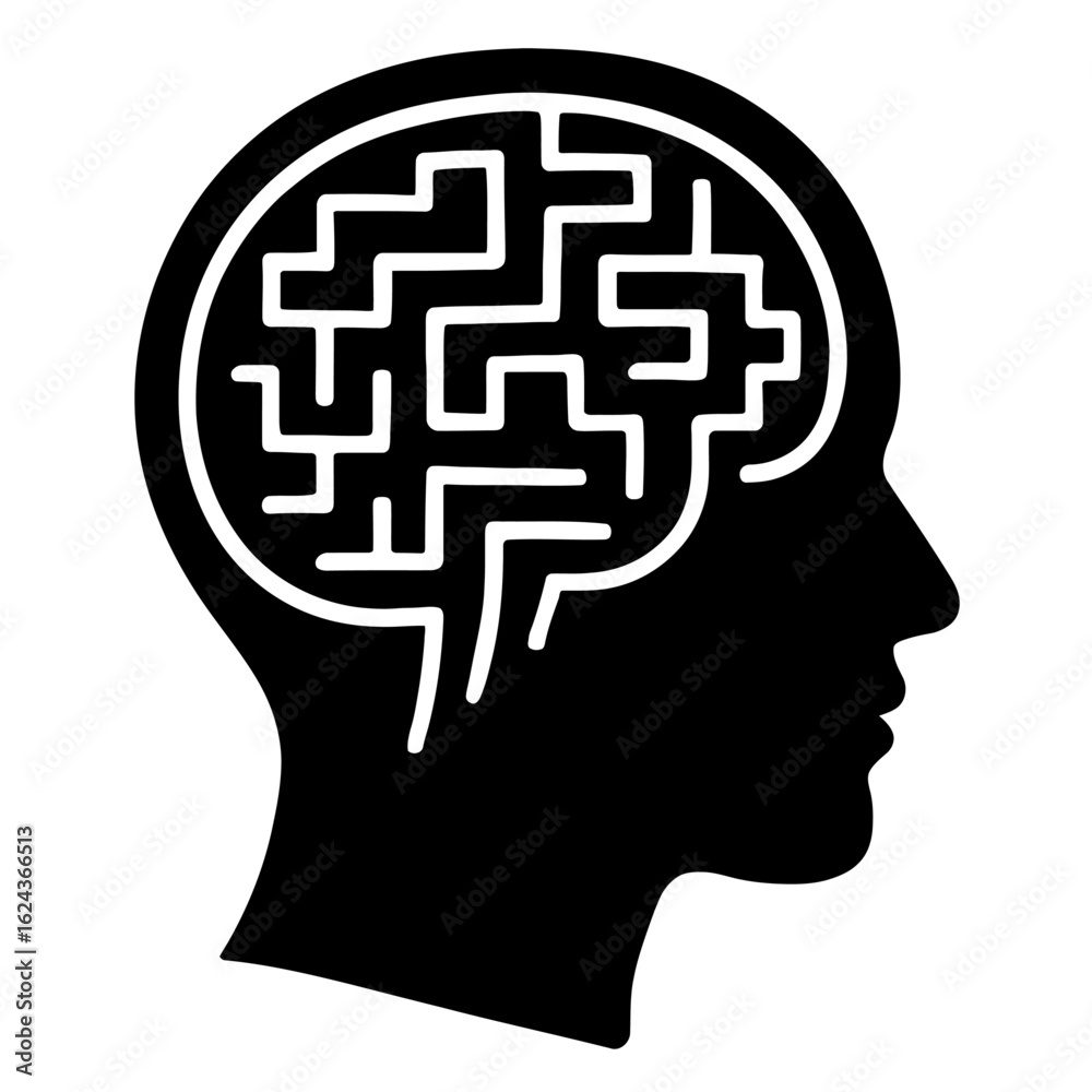 Brain maze symbolizing a complex mind and problem-solving Brain maze symbolizing a complex mind and problem-solving