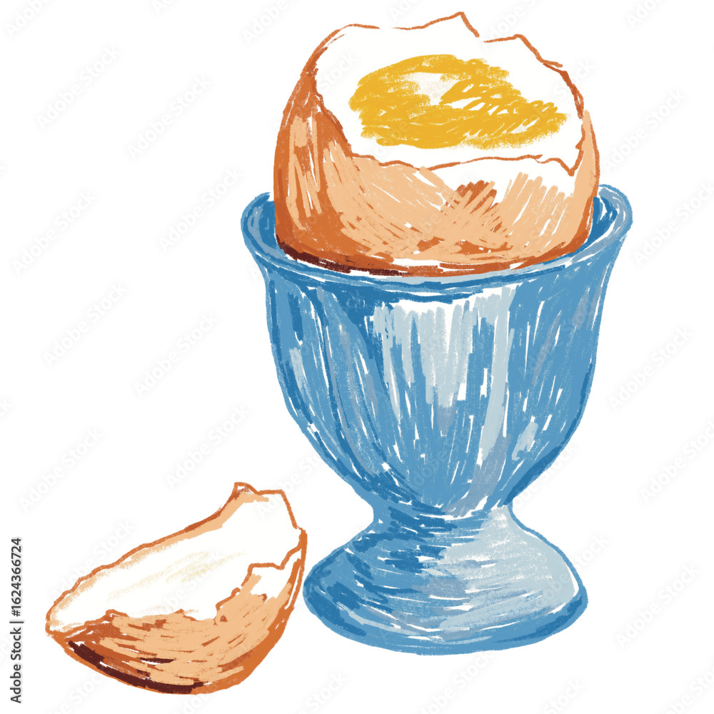 Fototapeta premium Boiled egg breakfast egg holder 
