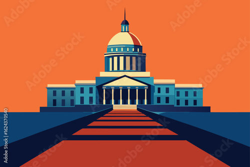 high resolution frontal view of a senate house  .eps