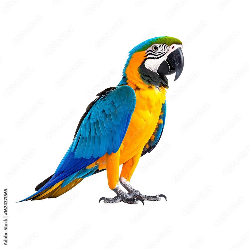 Fototapeta premium Vibrant parrot perched upright