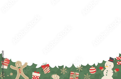 クリスマスのフレームベクターイラスト 下段