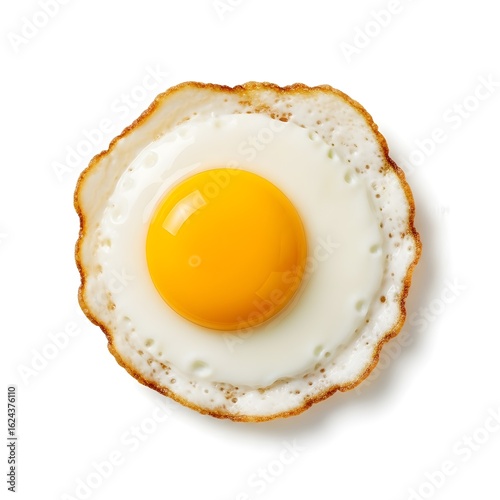 Perfectly Cooked Sunny Side Up Egg on White Background – High-Resolution Food Image for Culinary & Nutrition Projects