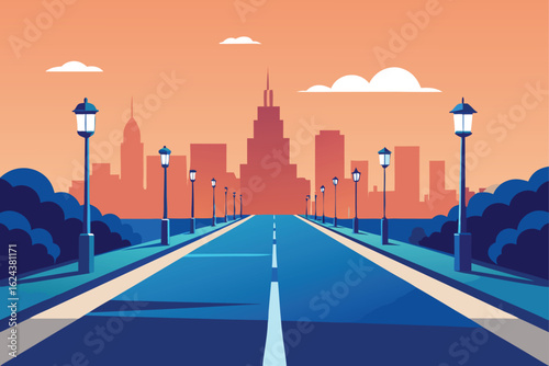 landscape design blueprint for city boulevard  .eps