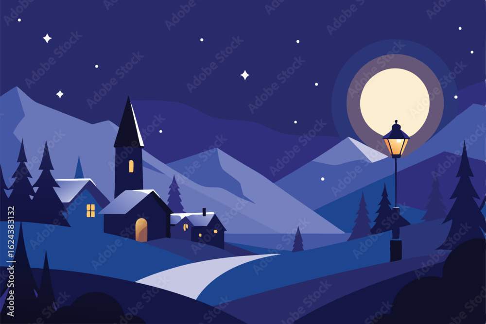 Fototapeta premium magical night scene with stars shining above a sn (1).eps