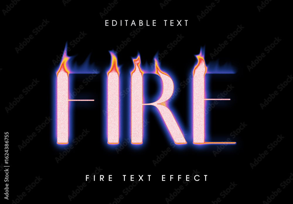 Fire Text Sticker Fire Text Effect Mockup Template for Burning Typography Stock Template ...