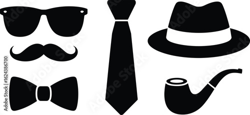 Classic gentleman accessories silhouette collection
