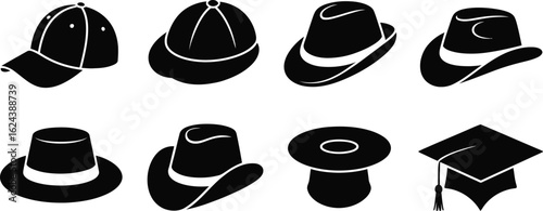 Collection of diverse hat silhouettes for various occasions