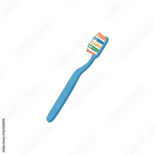 Toothbrush  A single toothbrush, captured in a high-angle shot, Isolated for clean presentation. Perfect for dental health visuals. 