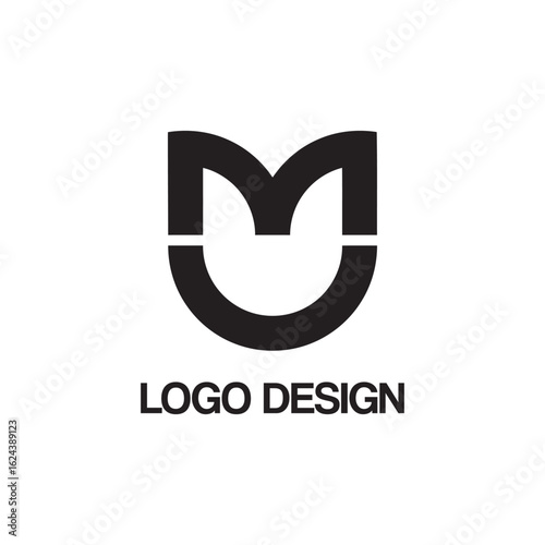 letter mu logo design template