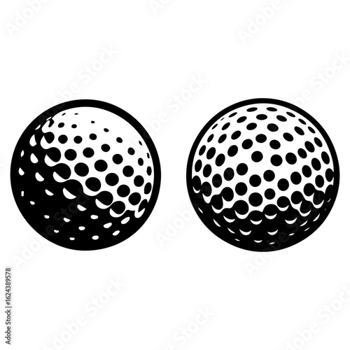 Abstract golf ball vector design.
