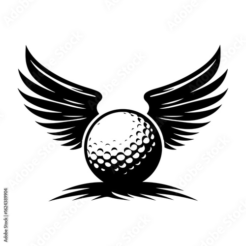 Golf ball on wings vector 