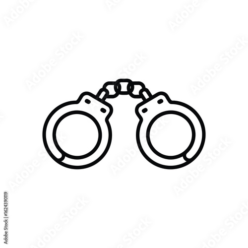 Simple outline icon of handcuffs
