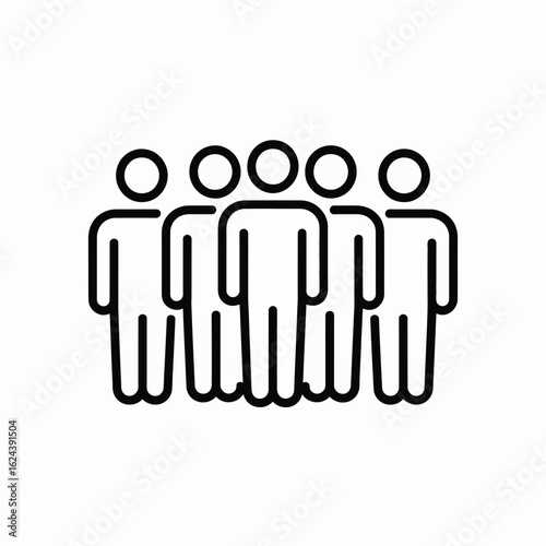 Group of five people icon