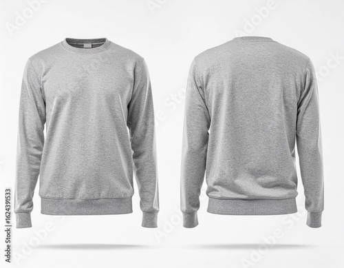 Gray Melange Sweatshirt Mockup Front and Back