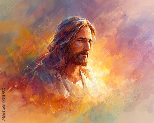 Jesus portrait, vibrant colors