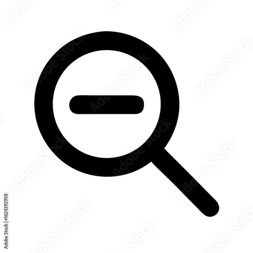 Zoom Out Icon with Magnifying Glass and Minus Sign Vector