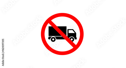 No Trucks Allowed Traffic Sign Vector
