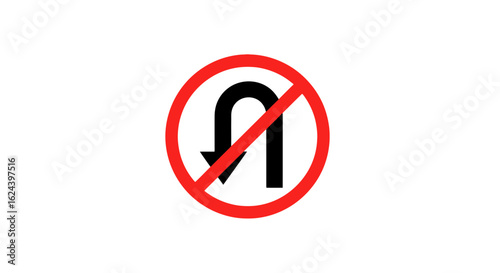 Free Download No U-Turn Traffic Sign Vector
 - GFXLoad
