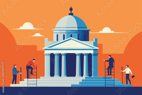 restoration process of neoclassical building  .eps