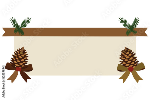 rustic christmas border featuring pinecones  burl (1).eps