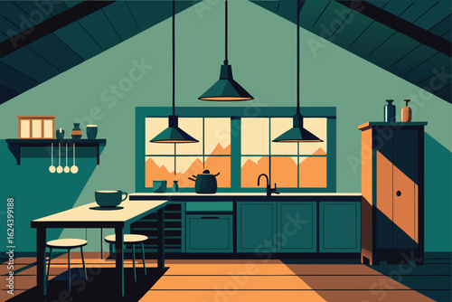 rustic farmhouse style kitchen interior   (1).eps