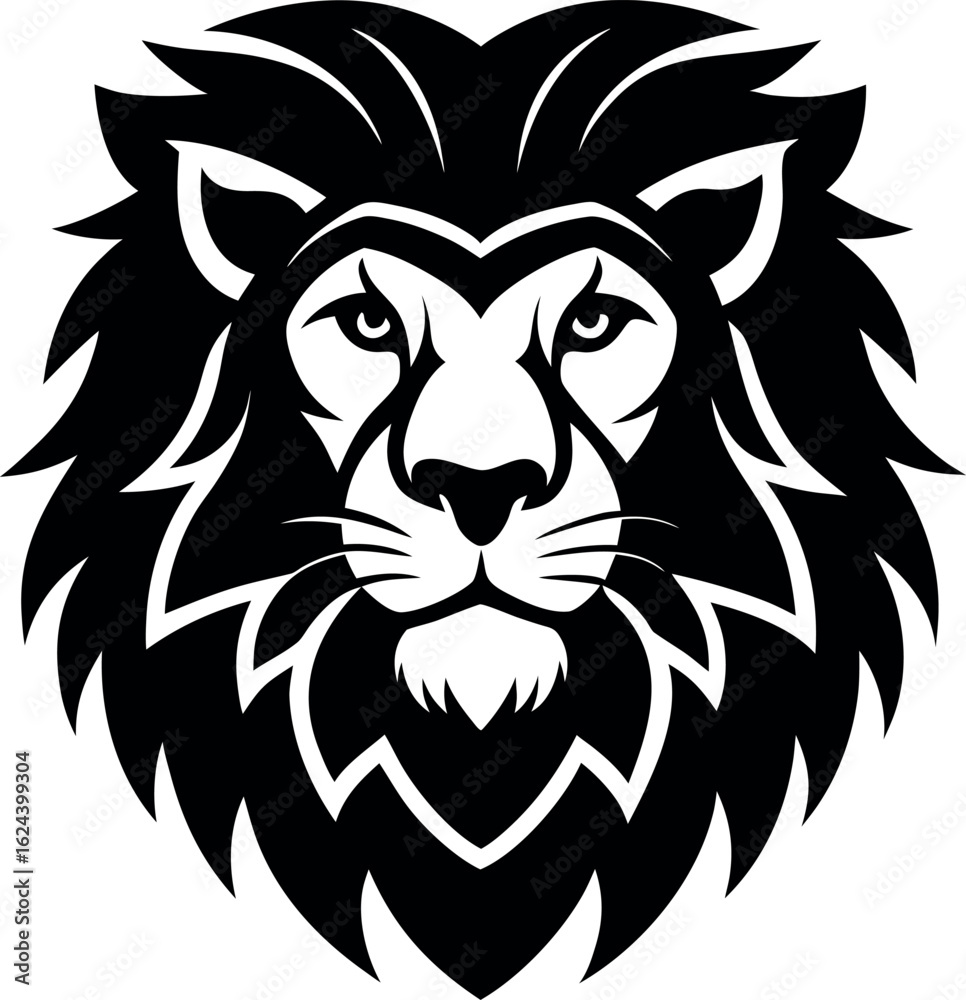 Fototapeta premium imperial lion with thick arched eyebrows and square jaw