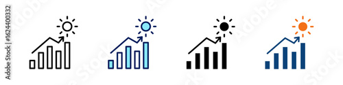 Rising Sun All In One Icon Multi Styles Vector Set