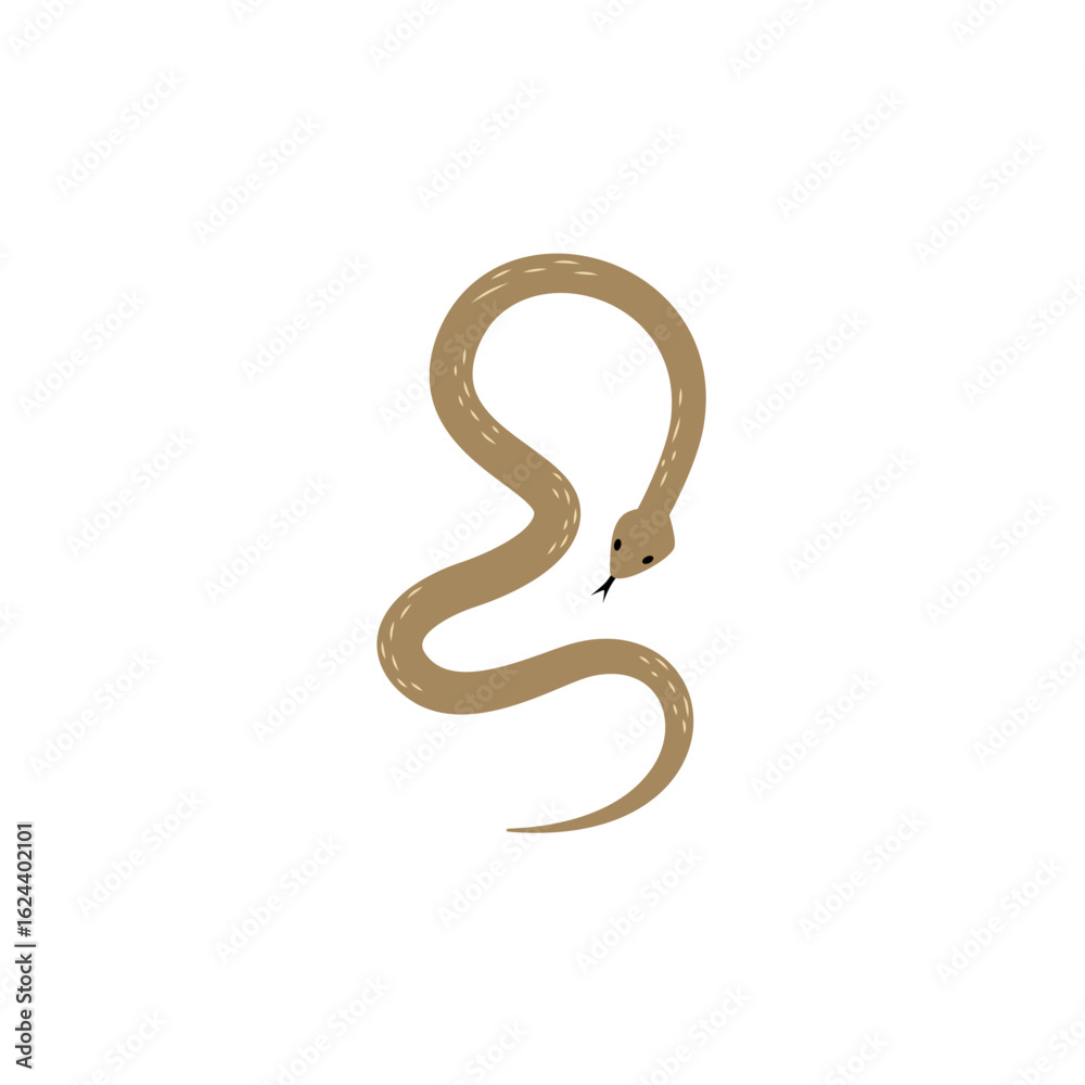 Obraz premium Cute cartoon exotic snake vector illustration 