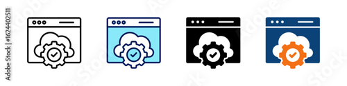 Cloud Api All In One Icon Multi Styles Vector Set