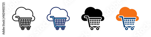 Cloud Ecommerce All In One Icon Multi Styles Vector Set