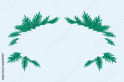 snow covered evergreen branches framing a blank ce (3).eps