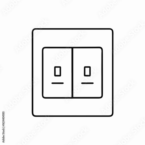 Light switch in minimalist style, illuminating residential comfort. Light switch with basic functionality for everyday use inside homes. This light switch design is perfect for energy saving concepts.