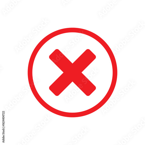 Free Download Red x in circle icon vector flat design on white background. Red x no background. - GFXLoad