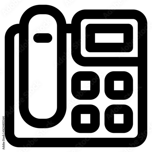 Landline Telephone Office Icon Vector