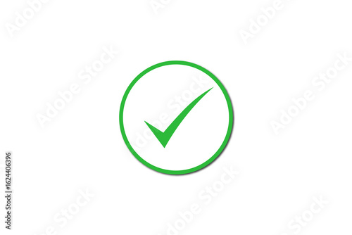Free Download Green checkmark inside a circle, an icon symbolizing approval, success, and correctness, isolated on a  png background, with drop shadow - GFXLoad