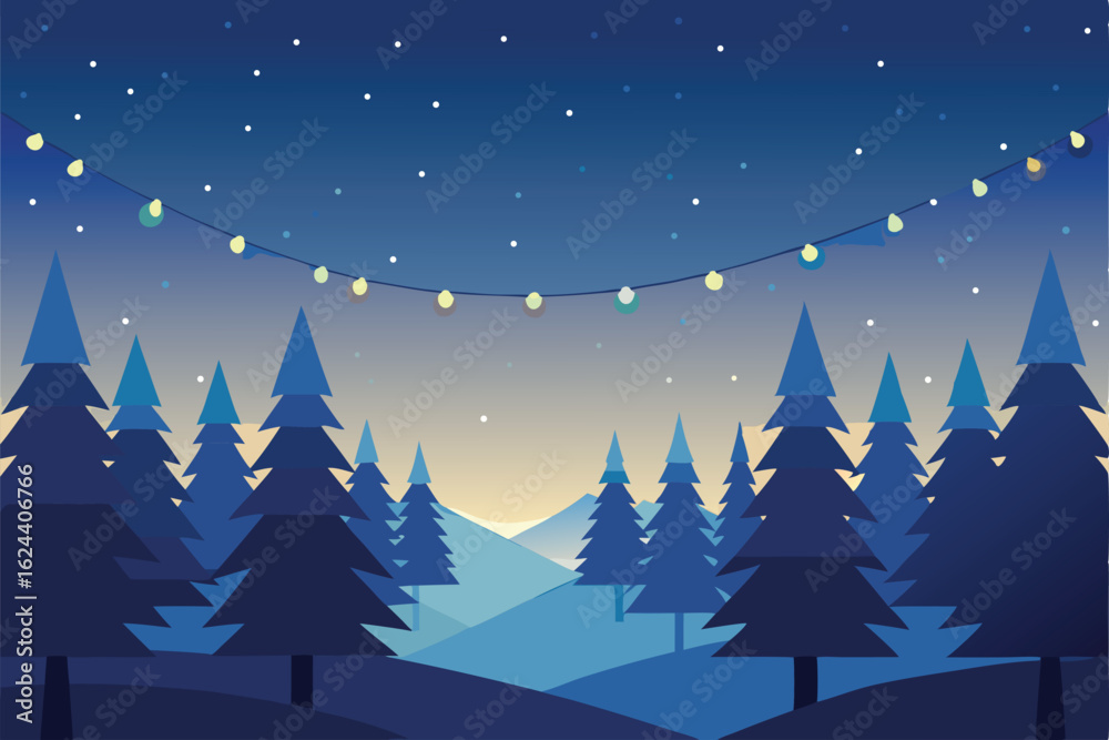 Fototapeta premium stylized forest background showing rows of pine tr.eps