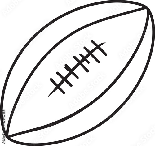 American Football Rugby Ball Silhouette in Black | Sports Icon Illustration Vector Format