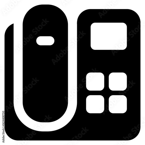 Landline Telephone Office Icon Vector