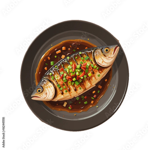 grilled fish on a plate