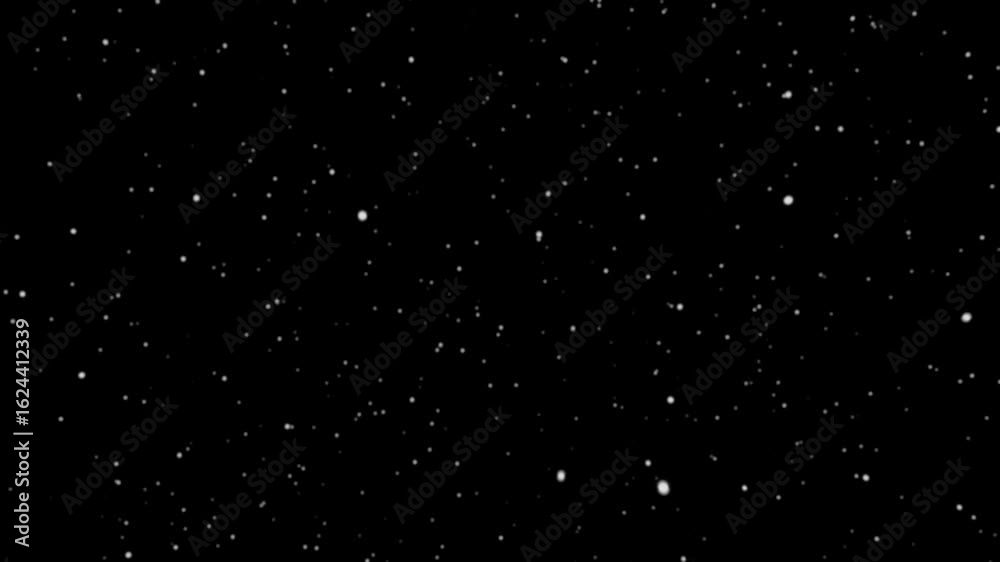 Slow falling snow on the black backgrounds (PNG Background) - (4K_60fps)	