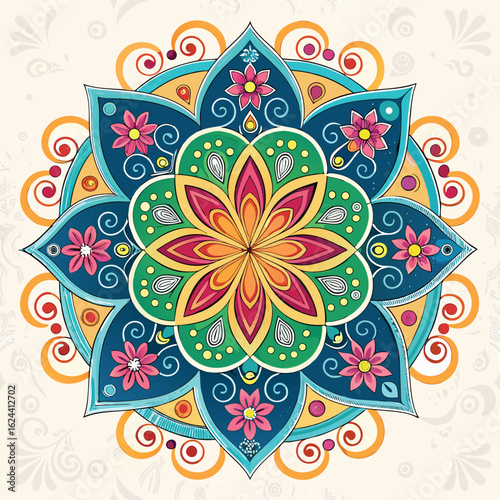 Adobe Illustrator Artwork Colour ful Mandela design.	