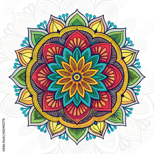 Adobe Illustrator Artwork Colour ful Mandela design.	