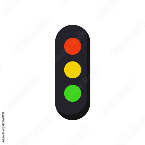Road traffic lights icon. Traffic light operation. Street regulation system signals and road safety in the city. Vector illustration 