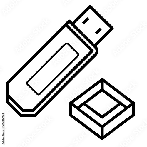 Illustration of a usb flash drive isolated on white background