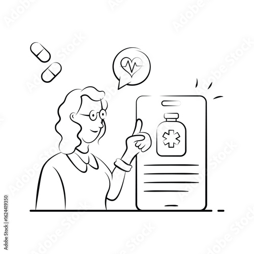 Get this amazing illustration of online prescription