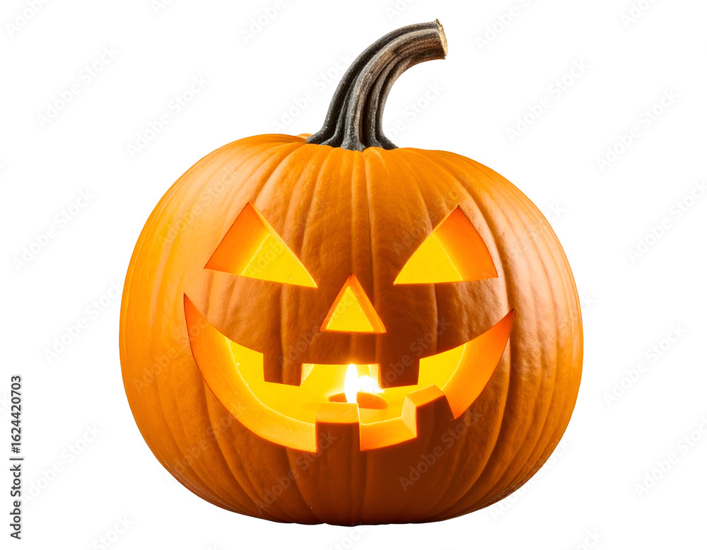 Naklejka premium pumpkin jack-o’-lantern isolated on transparent background