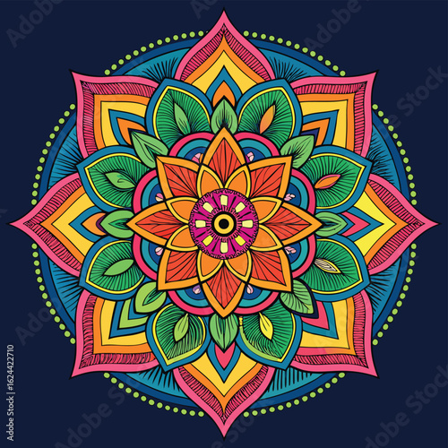 Adobe Illustrator Artwork Colour ful Mandela design.	