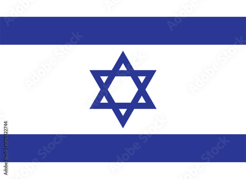 The flag of Israel, with accurate proportions and official colors. Vector image.